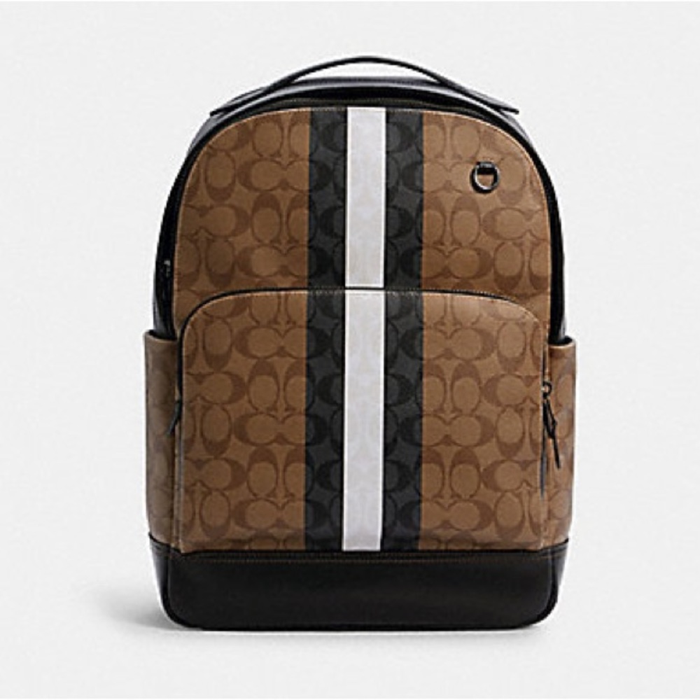 Coach Graham Backpack in Signature Canvas with Varsity Stripe